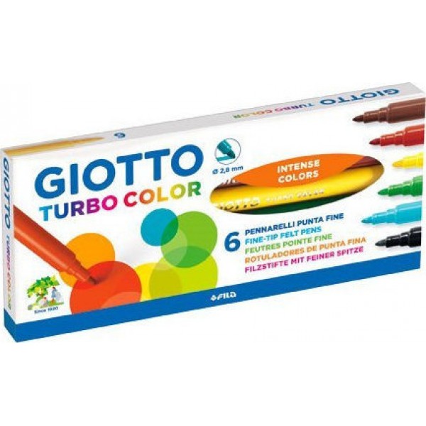 Giotto Μαρκαδόροι Turbo Color λεπτοί  6 Χρώματα 