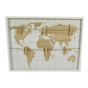 Πίνακας επιτοίχιος World Map με 6 μανταλάκια 40x1,5εκ.xΥ30  ΕΙΔΗ ΣΠΙΤΙΟΥ-ΕΙΔΗ ΔΙΑΚΟΣΜΗΣΗΣ