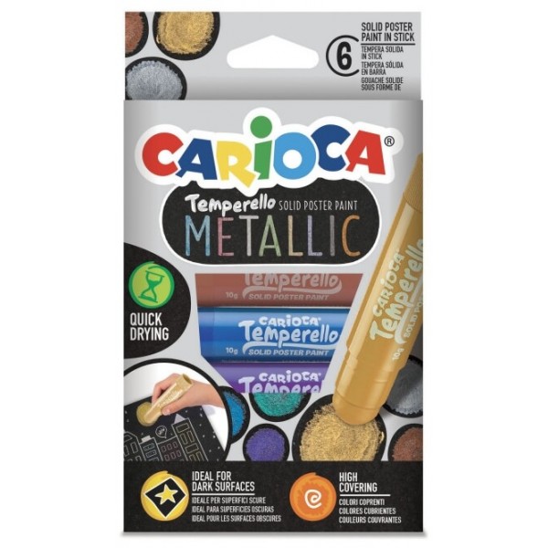 Μαρκαδόροι Carioca temperllo metallic stick 10gr 6 χρώματα