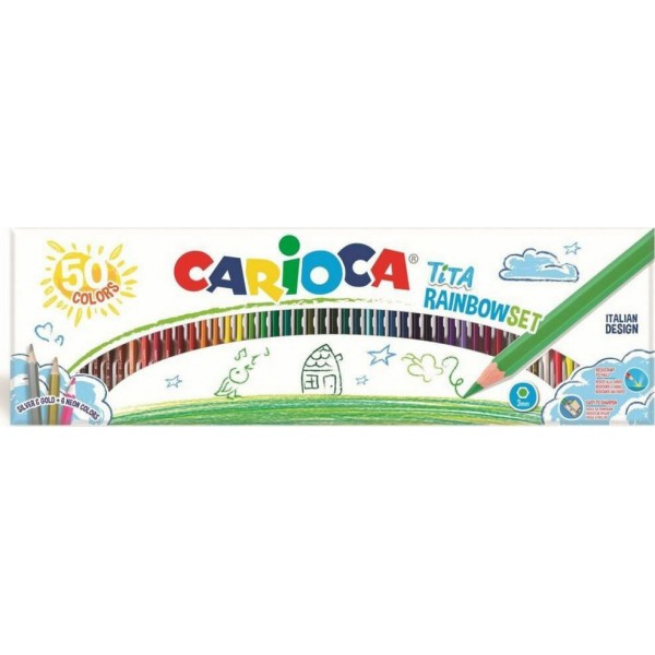 ΞΥΛΟΜΠΟΓΙΕΣ Carioca Tita Rainbow Set 50τμχ