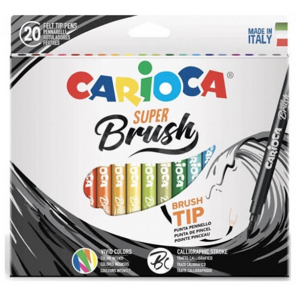 Μαρκαδόροι Carioca Super Brush 20 Χρώματα