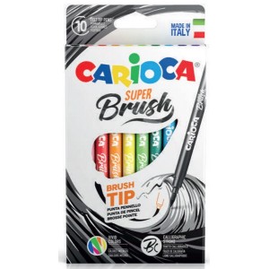 Carioca Super Brush Μαρκαδόροι Ζωγραφικής Λεπτοί σε 10 Χρώματα ΜΑΡΚΑΔΟΡΟΙ