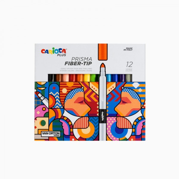 Carioca Plus Prisma Fiber-tip μαρκαδόροι 12 χρωμάτων
