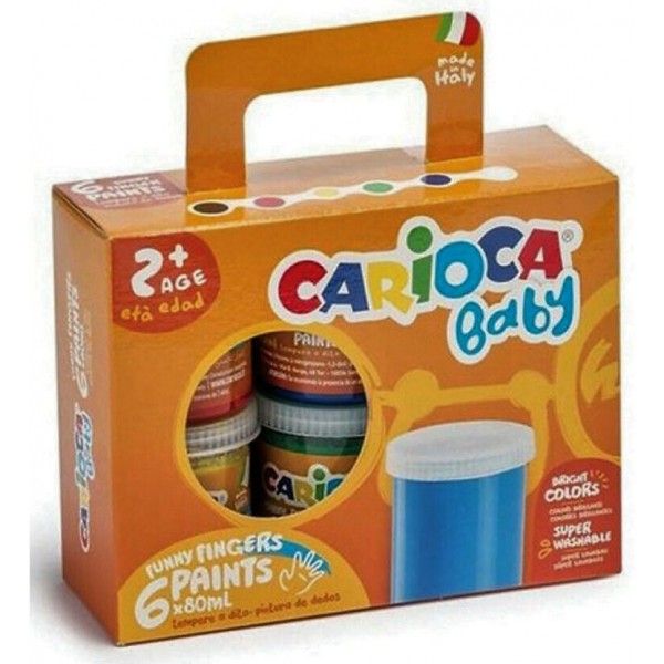 Δακτυλομπογια Carioca 6 Χρωματα Carioca 6x80ml