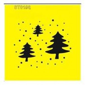 Στένσιλ πλαστικό "Χριστουγεννιάτικα δέντρα" 16x16εκ. (ST0108A ΣΤΕΝΣΙΛ