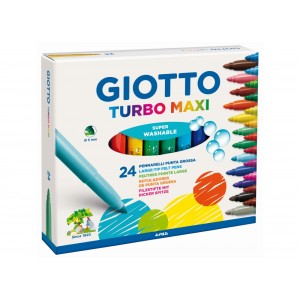Μαρκαδόροι Ζωγραφικής Giotto Turbo Maxi Superwashable Χονδρή Μύτη (24 Τεμάχια) ΜΑΡΚΑΔΟΡΟΙ